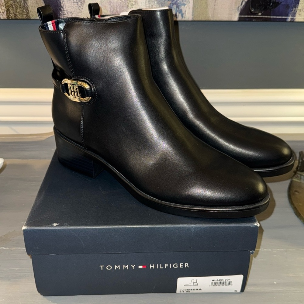 Women’s Tommy Hilfiger Black Leather IMIERA Boots